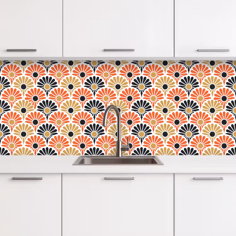 Bloemen - Japan - Patronen keuken achterwand 2 middel 871 -3d