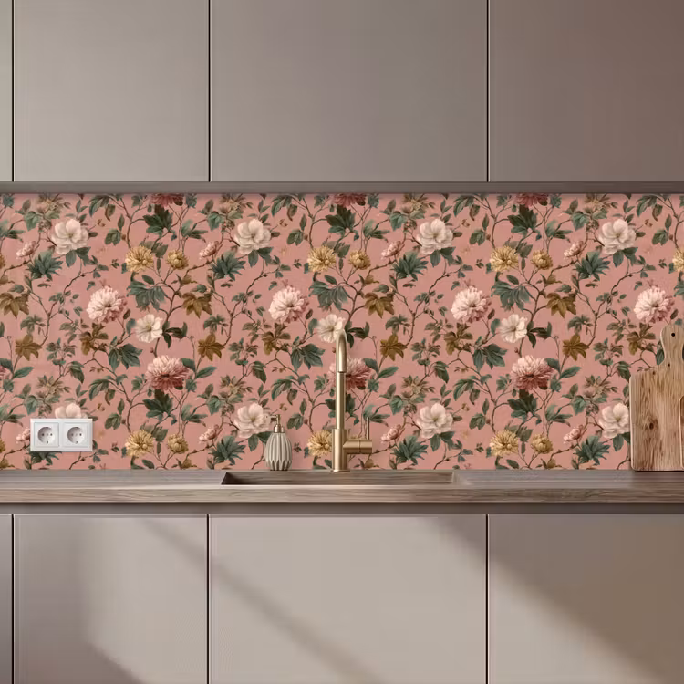 Bloemen - Klassiek - Roze keuken achterwand 2 middel 871 zz_3dshopping