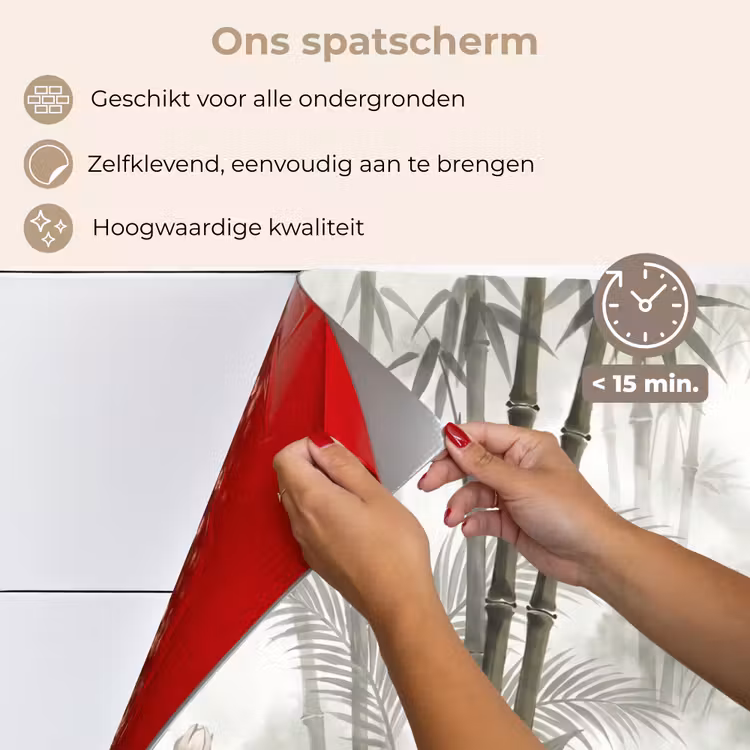Bloemen - Knop - Tuin - Illustratie - Wit keuken achterwand spatscherm klein -spatscherm_NL