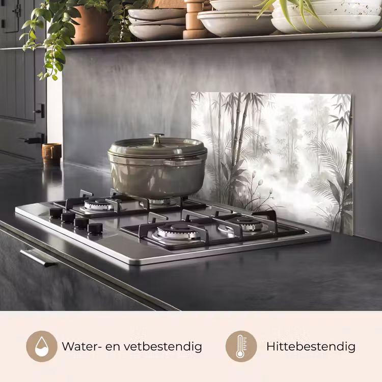 Bloemen - Knop - Tuin - Illustratie - Wit keuken achterwand spatscherm klein -usp_NL