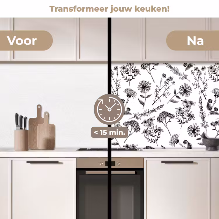 Bloemen - Kruiden - Vintage - Patronen keuken achterwand 2 middel 871 -voor-na2_NL