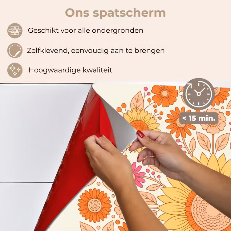 Bloemen - Mandala - Patroon - Kleurrijk keuken achterwand spatscherm klein -spatscherm_NL