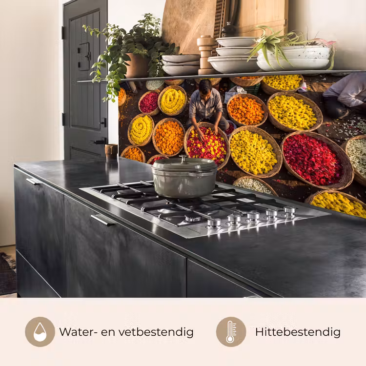 Keuken achterwand - Bloemen - Markt - Kleurrijk - Bloemen - Markt - Kleurrijk keuken achterwand 2 middel