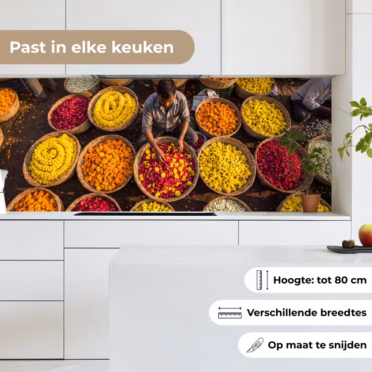 Keuken achterwand - Bloemen - Markt - Kleurrijk - Bloemen - Markt - Kleurrijk keuken achterwand 2 middel
