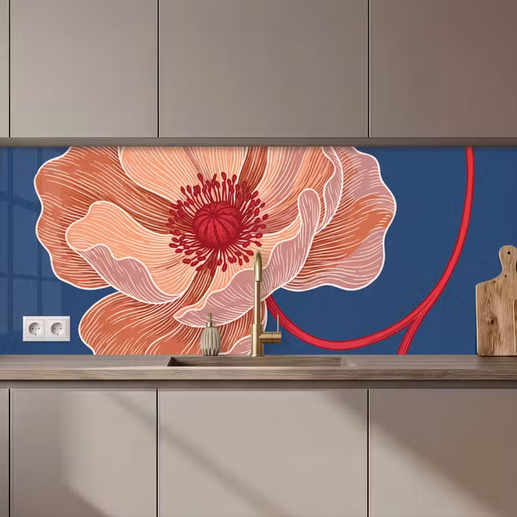 Keuken achterwand - Bloemen - Modern - Abstract - Bloemen - Modern - Abstract keuken achterwand 2 middel zz_3dshopping