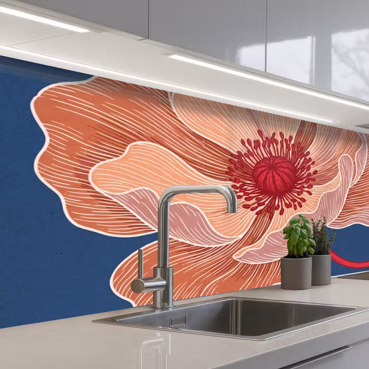 Keuken achterwand - Bloemen - Modern - Abstract - Bloemen - Modern - Abstract keuken achterwand 2 middel