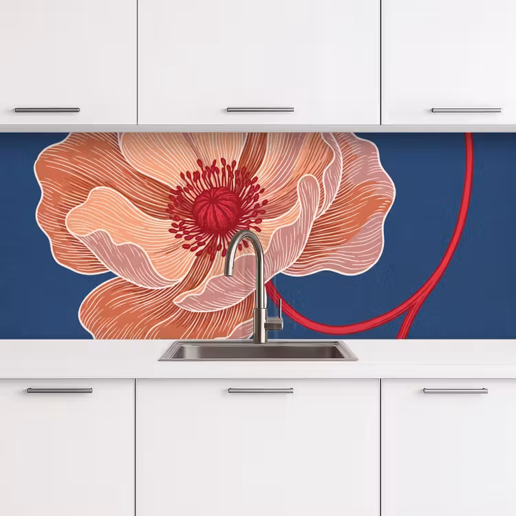 Keuken achterwand - Bloemen - Modern - Abstract - Bloemen - Modern - Abstract keuken achterwand 2 middel