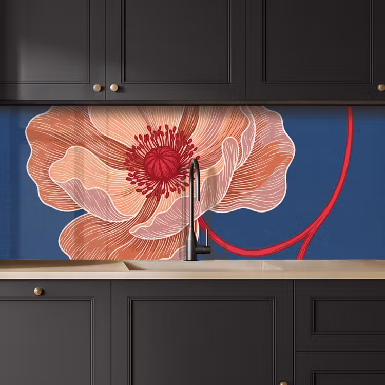 Keuken achterwand - Bloemen - Modern - Abstract - Bloemen - Modern - Abstract keuken achterwand 2 middel