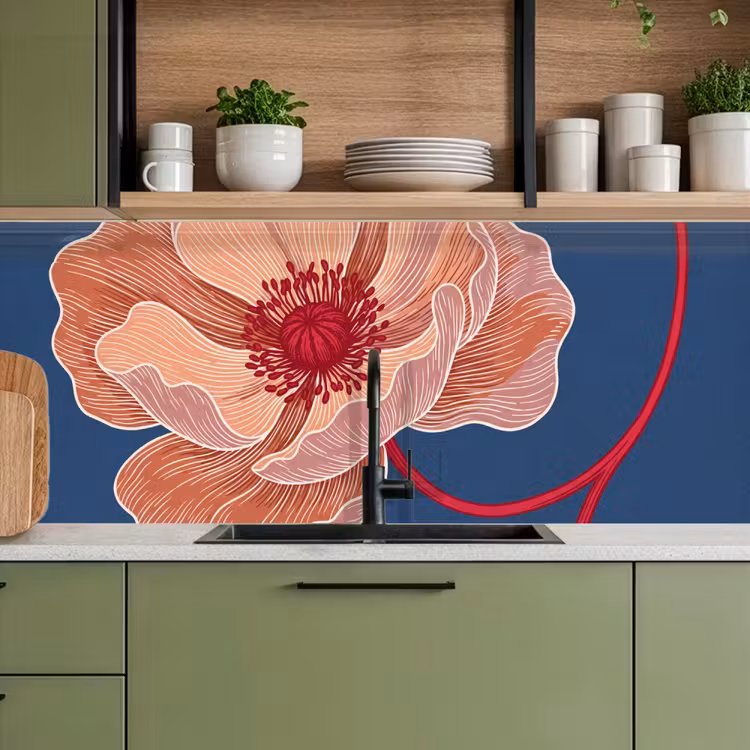 Keuken achterwand - Bloemen - Modern - Abstract - Bloemen - Modern - Abstract keuken achterwand 2 middel