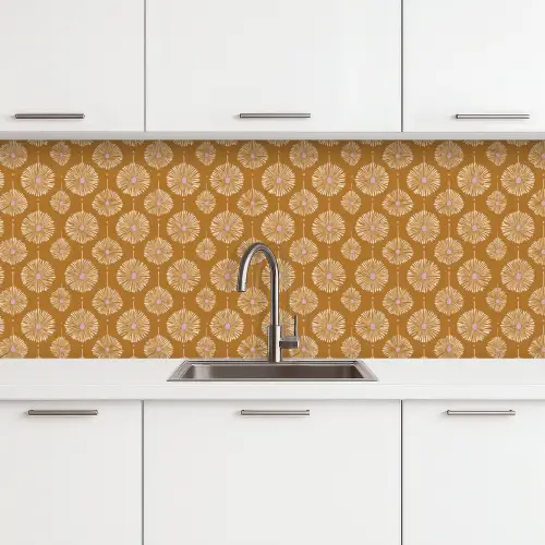 Bloemen - Modern - Oker keuken achterwand 2 middel 871 -3d