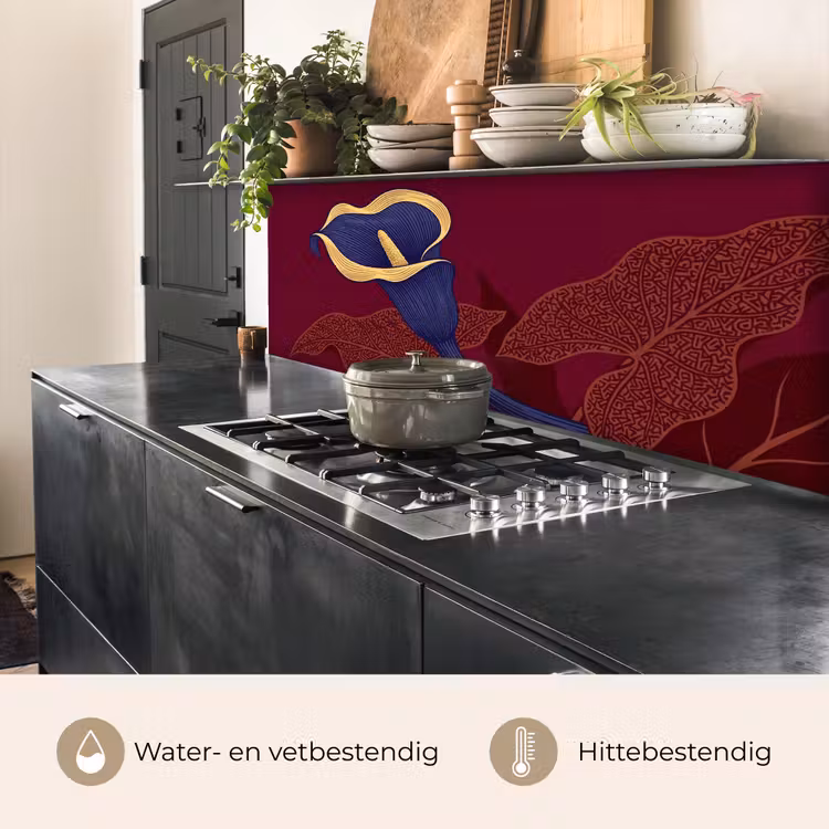 Keuken achterwand - Bloemen - Modern - Paars - Bloemen - Modern - Paars keuken achterwand 2 middel