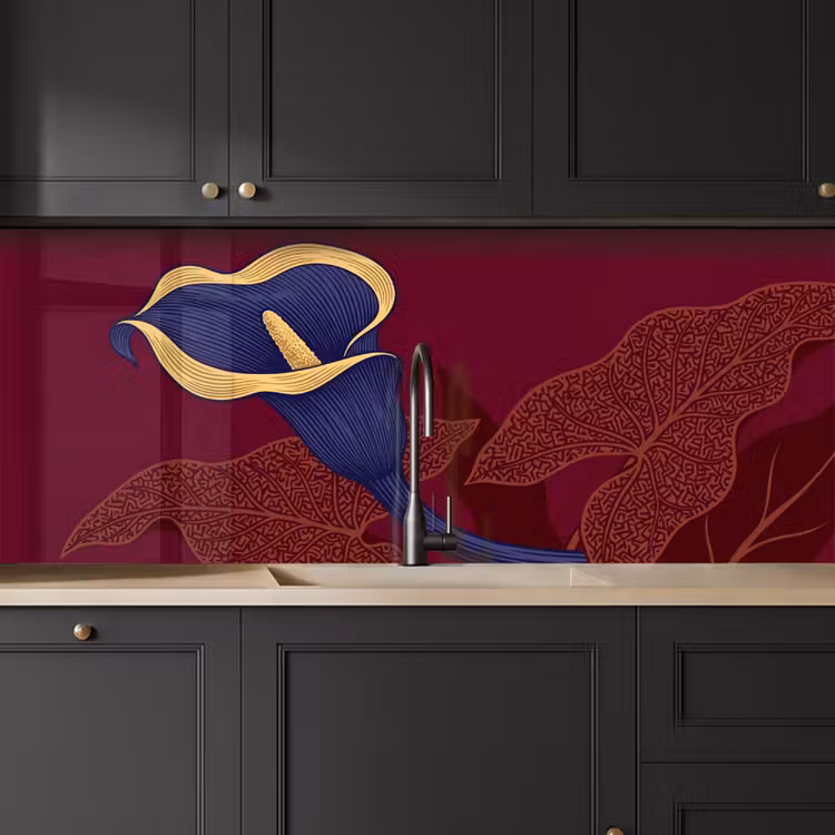Keuken achterwand - Bloemen - Modern - Paars - Bloemen - Modern - Paars keuken achterwand 2 middel