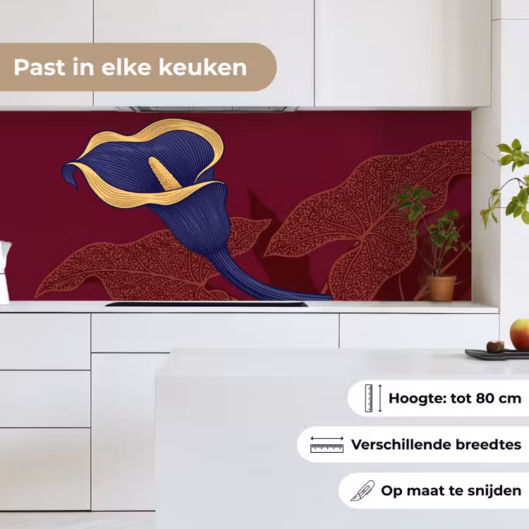 Keuken achterwand - Bloemen - Modern - Paars - Bloemen - Modern - Paars keuken achterwand 2 middel