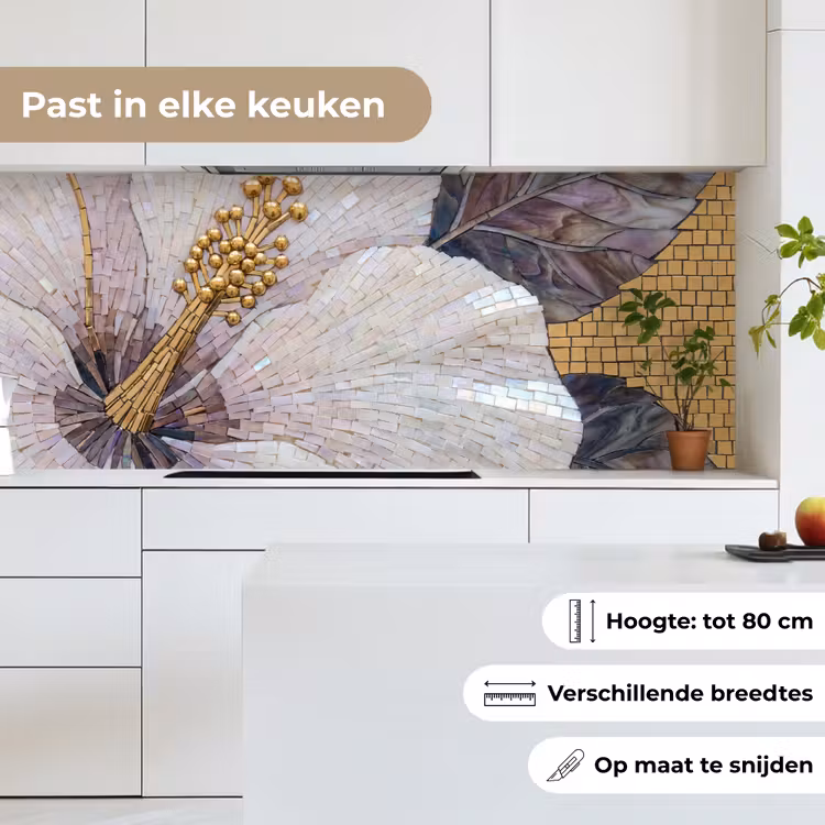 Bloemen - Mozaïek - Kunst - Modern - Goud keuken achterwand 2 middel -sfeer4_NL