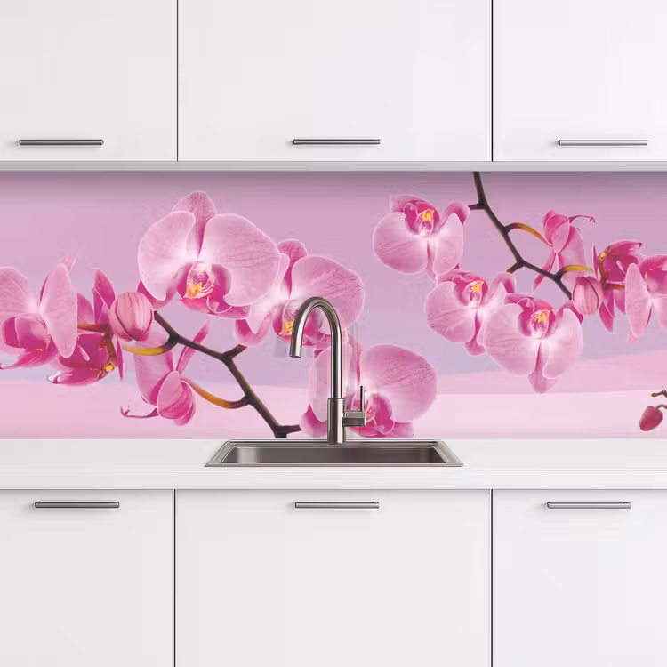 Bloemen - Orchidee - Roze keuken achterwand 2 middel -3d