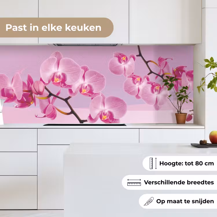Bloemen - Orchidee - Roze keuken achterwand 2 middel -sfeer4_NL