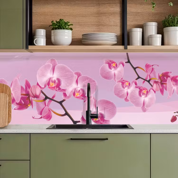 Bloemen - Orchidee - Roze keuken achterwand 2 middel -sfeer3