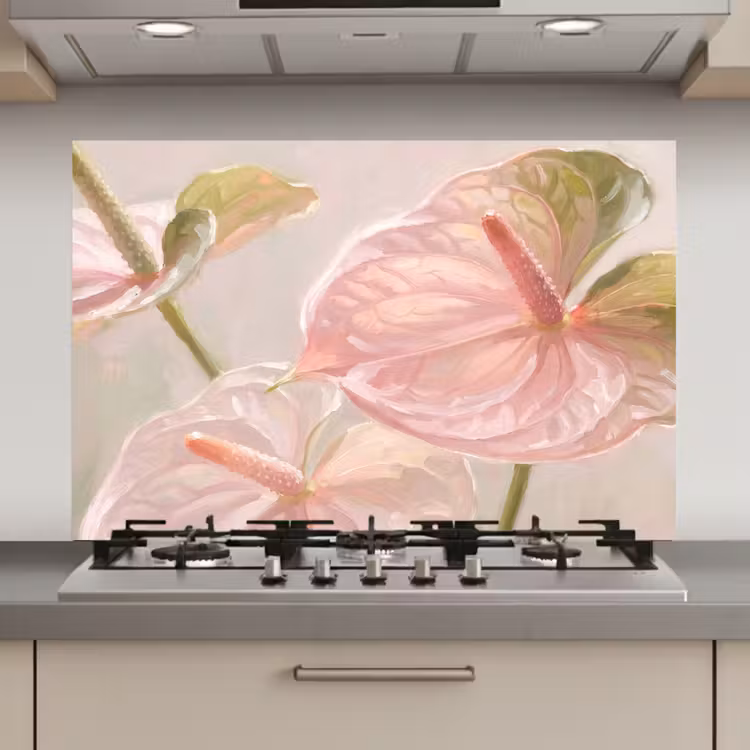 Bloemen - Pastel - Abstract - Natuur - Groen keuken achterwand spatscherm klein -3d_website