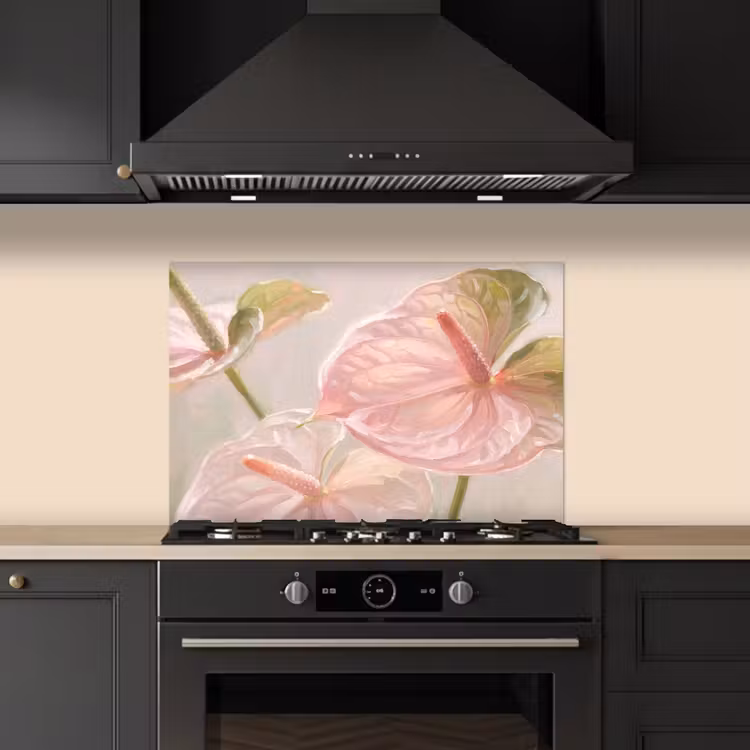 Bloemen - Pastel - Abstract - Natuur - Groen keuken achterwand spatscherm klein -sfeer1
