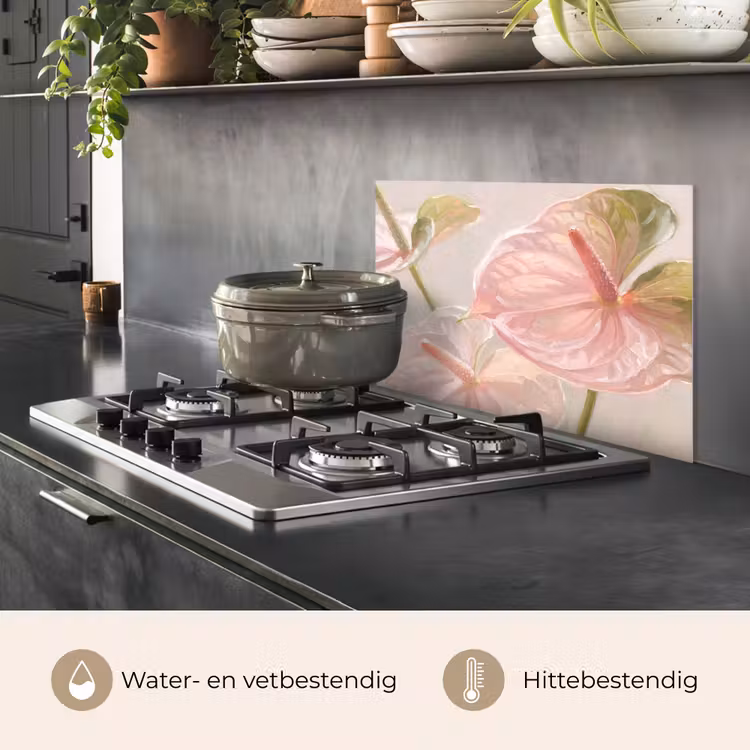 Bloemen - Pastel - Abstract - Natuur - Groen keuken achterwand spatscherm klein -usp_NL