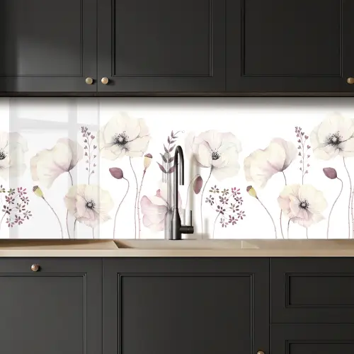 Bloemen - Pastel - Planten - Wit keuken achterwand 2 middel -sfeer1