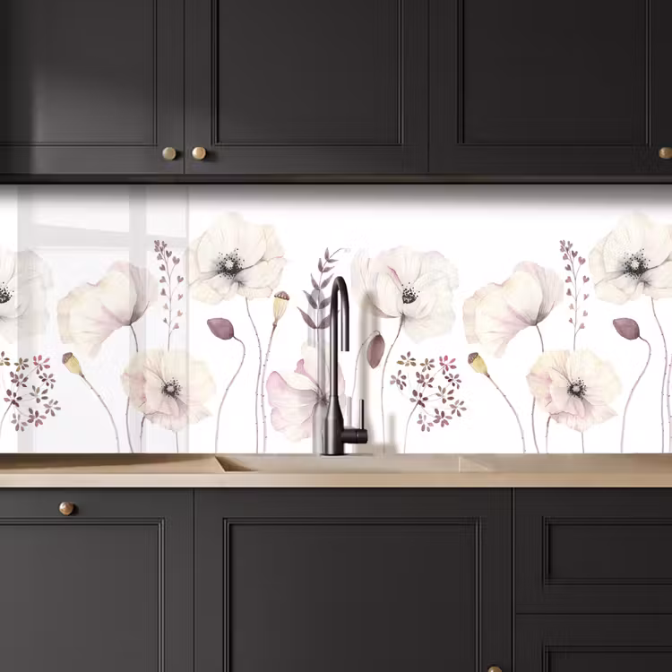 Bloemen - Pastel -  Planten - Wit keuken achterwand 2 middel -sfeer1