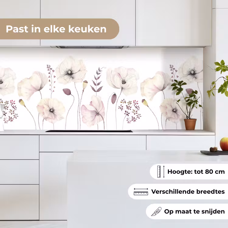 Bloemen - Pastel -  Planten - Wit keuken achterwand 2 middel -sfeer4_NL
