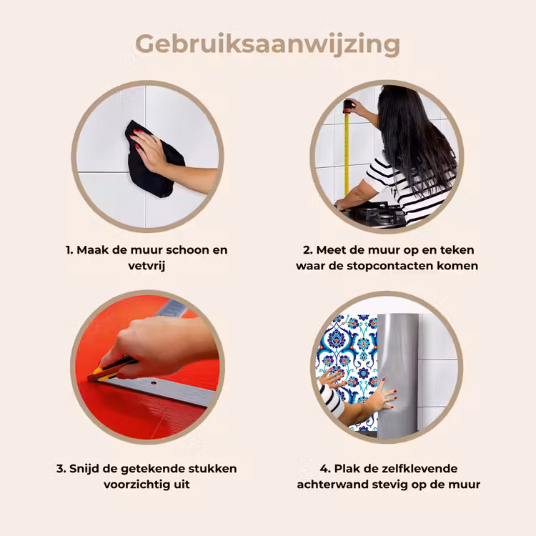 Bloemen - Patronen - Blauw keuken achterwand 2 middel 871 -gebruiksaanwijzing_NL
