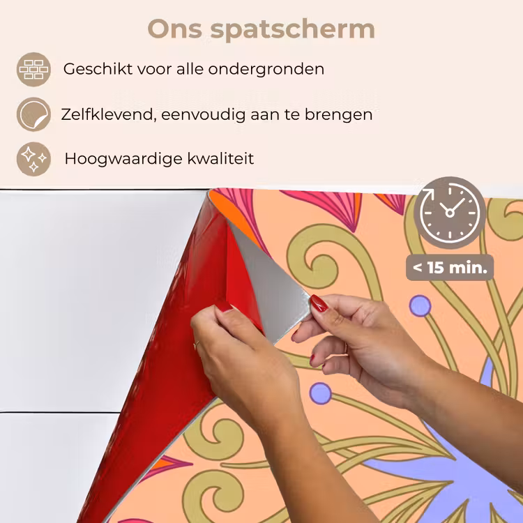 Bloemen - Patroon - Abstract - Roze - Decoratief keuken achterwand spatscherm klein -spatscherm_NL