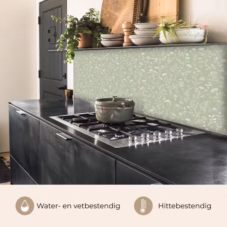 Bloemen - Patroon - Groen keuken achterwand 2 middel 871 -usp_NL