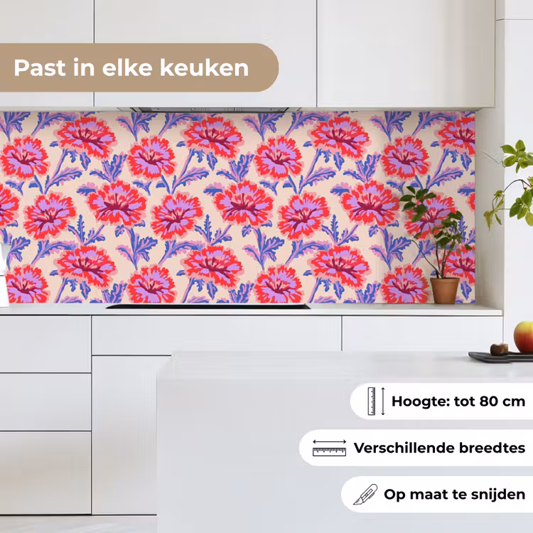 Bloemen - Patroon - Meerkleurig keuken achterwand 2 middel 871 -sfeer4_NL