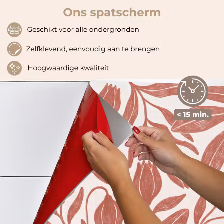 Bloemen - Patroon - Modern - Natuur - Bruin keuken achterwand spatscherm klein -spatscherm_NL