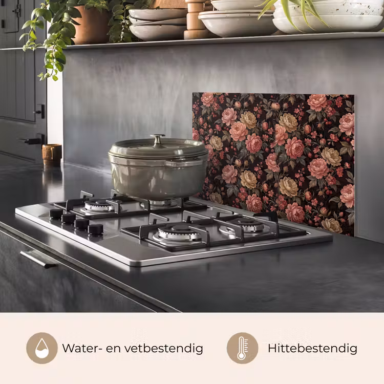 Bloemen - Patroon - Natuur - Vintage - Roze keuken achterwand spatscherm klein -usp_NL