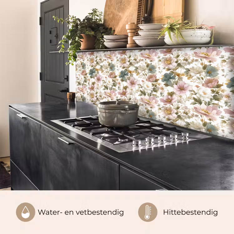Bloemen - Patroon - Pastel keuken achterwand 2 middel 871 -usp_NL