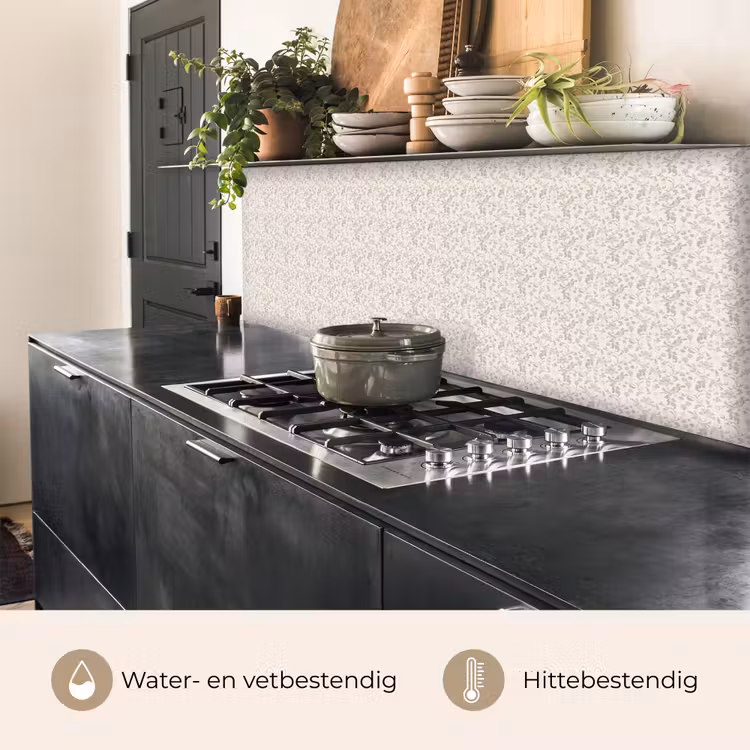 Bloemen - Patroon - Taupe keuken achterwand 2 middel 871 -usp_NL