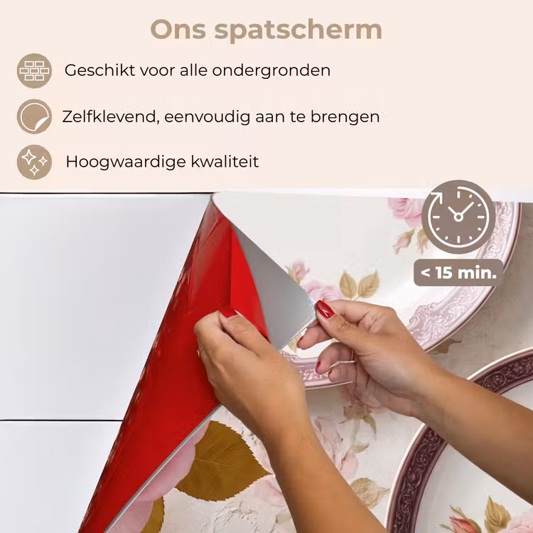 Bloemen - Patroon - Vintage - Roze - Decoratie keuken achterwand spatscherm klein -spatscherm_NL