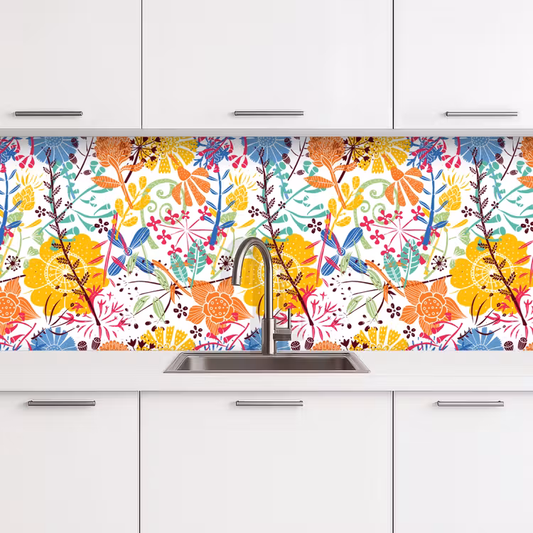 Bloemen - Planten - Regenboog - Patronen keuken achterwand 2 middel 871 -3d