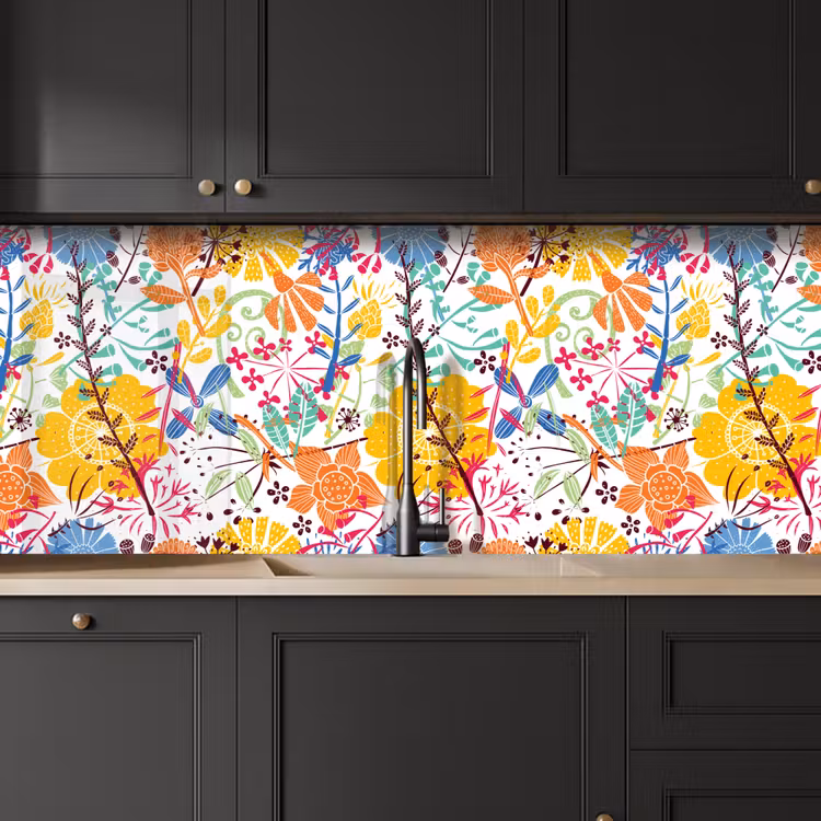 Bloemen - Planten - Regenboog - Patronen keuken achterwand 2 middel 871 -sfeer1