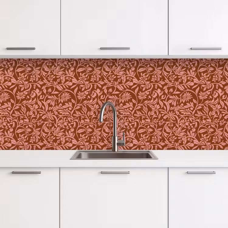 Bloemen - Print - Roze keuken achterwand 2 middel 871 -3d