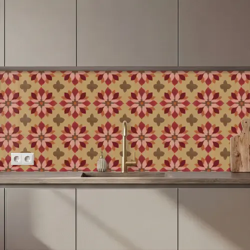 Keuken achterwand - Bloemen - Retro - Groen