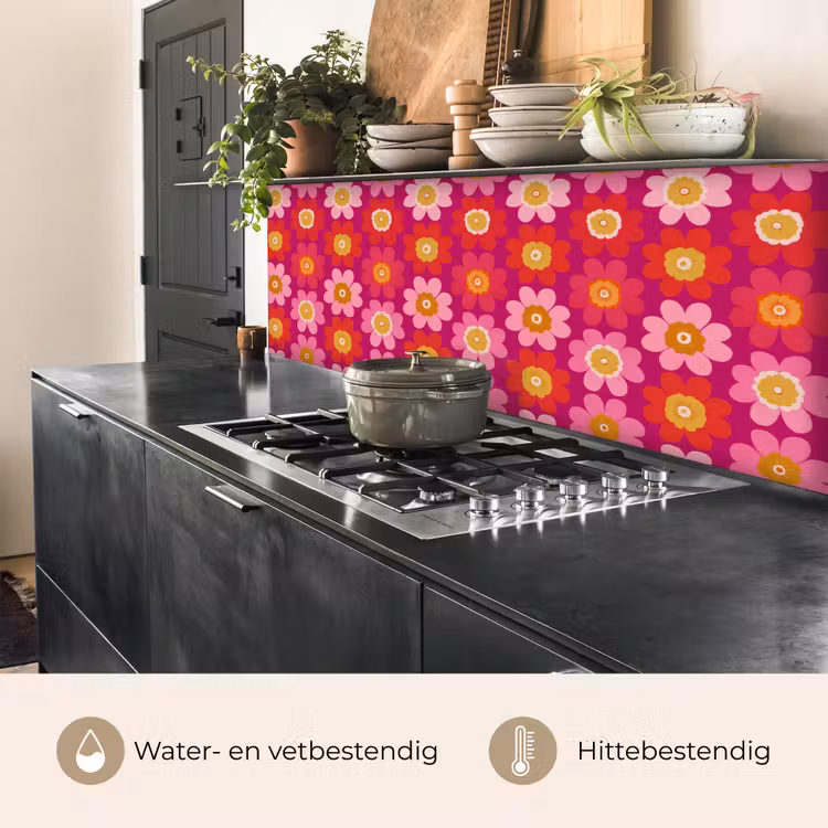 Bloemen - Retro - Kleurrijk keuken achterwand 2 middel 871 -usp_NL