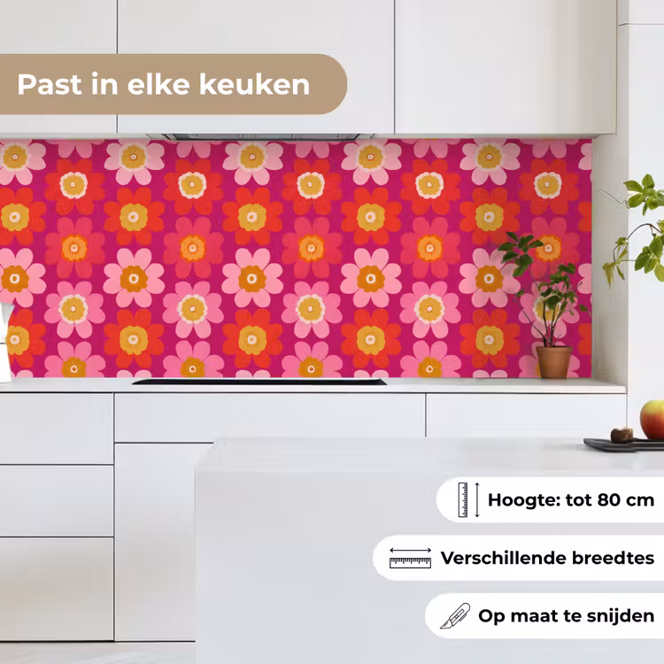 Bloemen - Retro - Kleurrijk keuken achterwand 2 middel 871 -sfeer4_NL