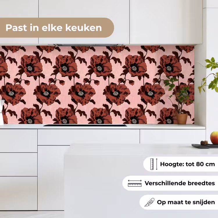Bloemen - Retro - Rood keuken achterwand 2 middel 871 -sfeer4_NL