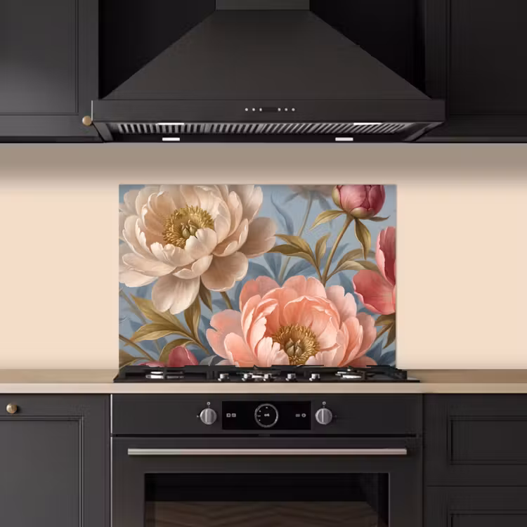 Bloemen - Roze - Beige - Modern - Natuur keuken achterwand spatscherm klein -sfeer1