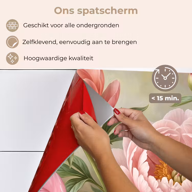 Bloemen - Roze - Klassiek - Gedetailleerd - Natuur keuken achterwand spatscherm klein -spatscherm_NL