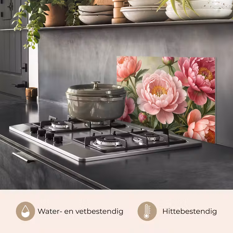 Bloemen - Roze - Klassiek - Gedetailleerd - Natuur keuken achterwand spatscherm klein -usp_NL