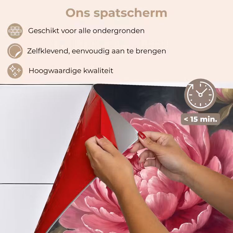 Bloemen - Roze - Klassiek - Natuur keuken achterwand spatscherm klein -spatscherm_NL