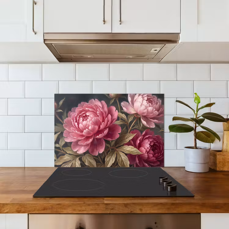 Bloemen - Roze - Klassiek - Natuur keuken achterwand spatscherm klein -sfeer2
