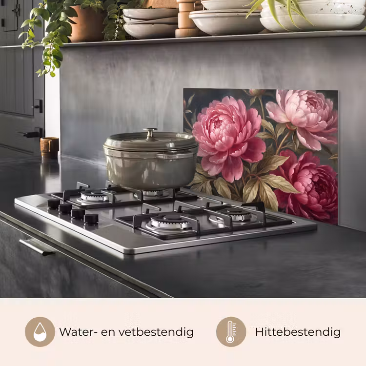 Bloemen - Roze - Klassiek - Natuur keuken achterwand spatscherm klein -usp_NL