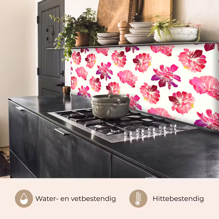 Bloemen - Roze - Patroon keuken achterwand 2 middel 871 -usp_NL
